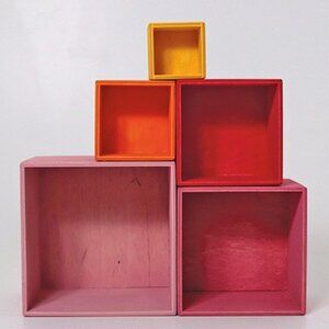 NWT Grimm's Wooden Toys Lollipop Stacking Boxes